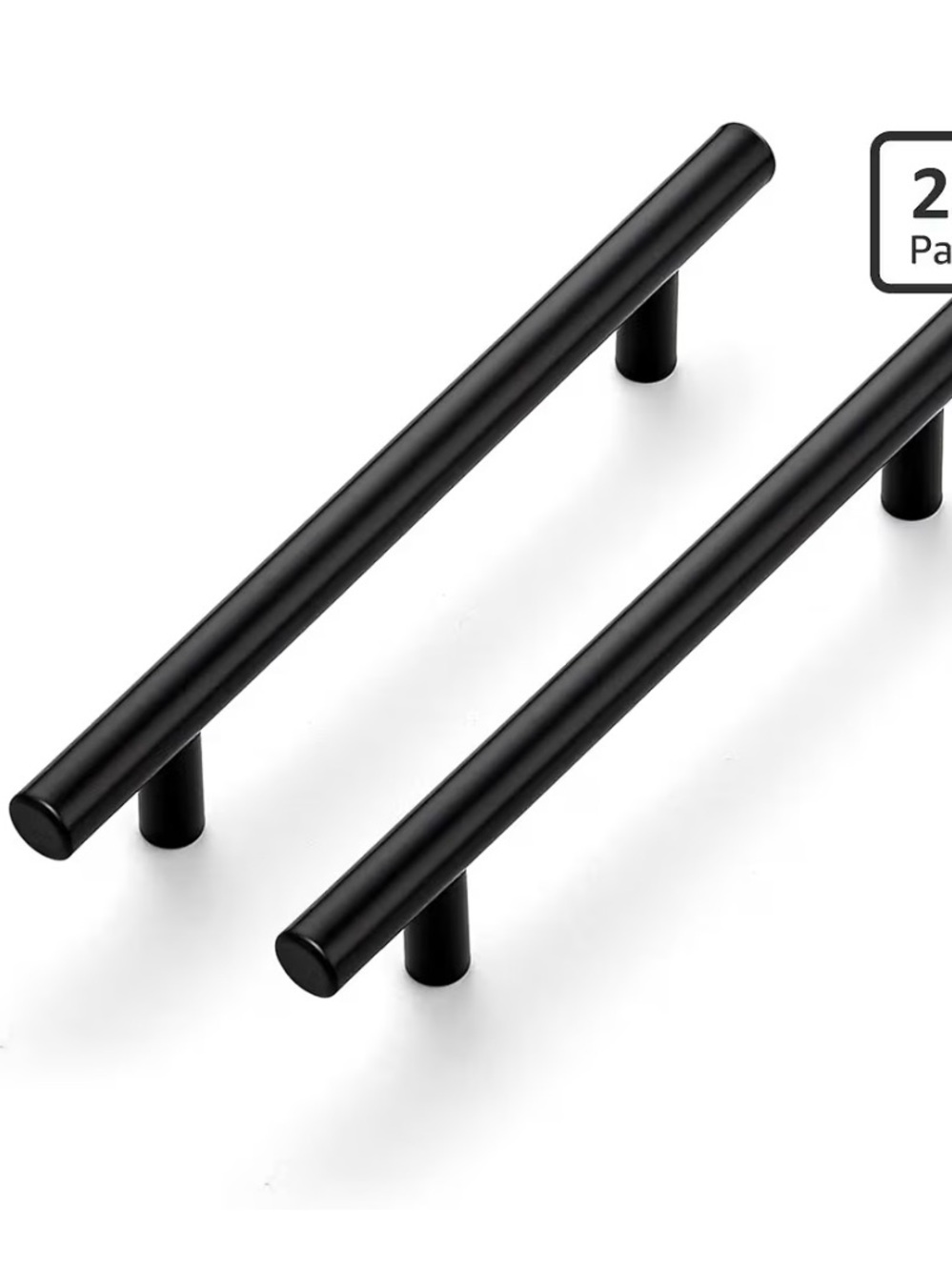 Knobwell 20 Pack 7-9/16 Inch Cabinet Handles Matte Black Stainless Steel Kitchen